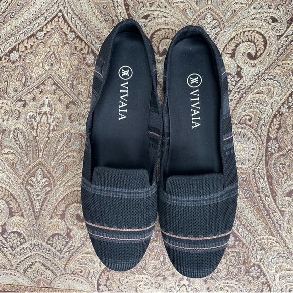 Vivaia Round Toe Striped Loafers Shoes Slip On Comfortable Washable Gray Size 8 - Picture 12 of 14